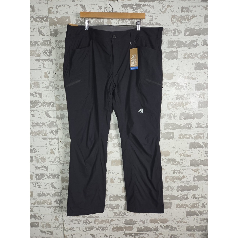 Eddie Bauer First Ascent Guide Pro Pants Mens 44x34 Black Straight Fleece Lined